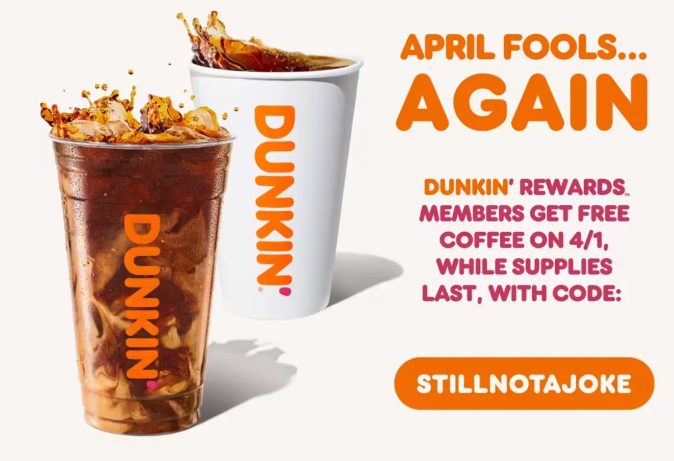 Dunkin’ Gives Away Over 1 Million Free Coffees for April Fools’